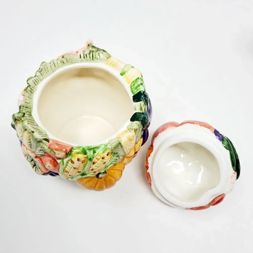 Vintage Long Rich Harvest Creamer & Sugar Bowl Set SALE